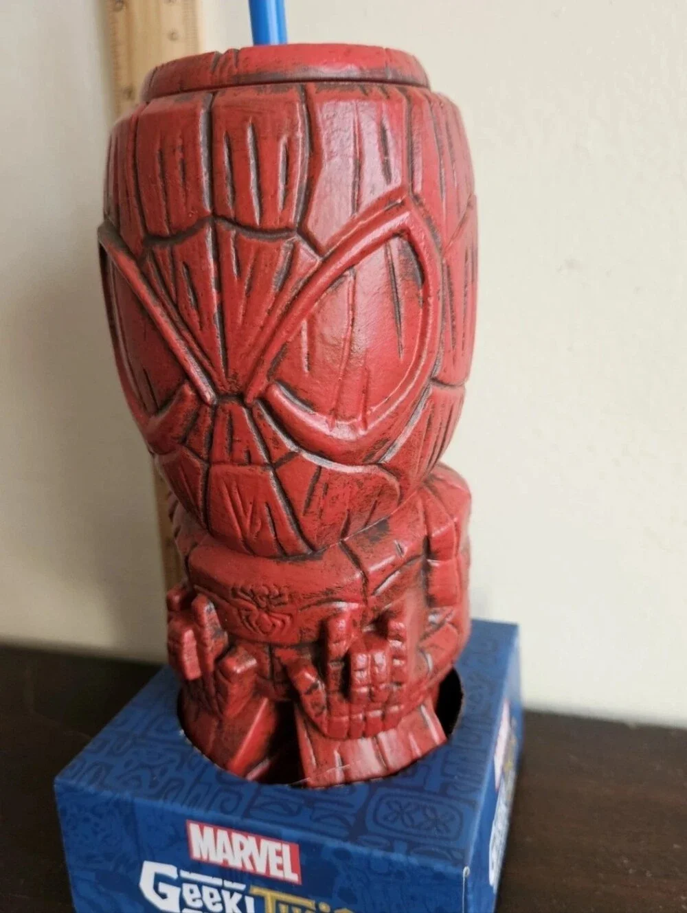 Marvel Geeki Tiki Spider-Man 8-Inch Plastic Tumbler. New.